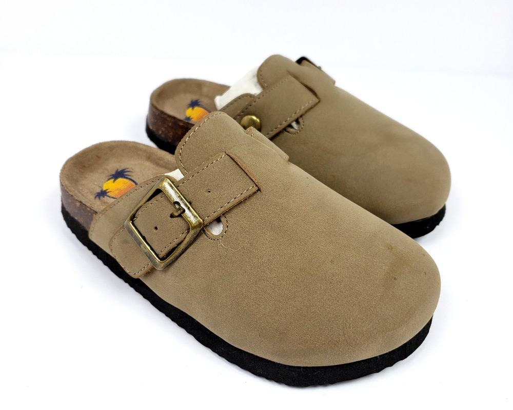 Maui Island Sherry Toddler Kids Size 11 Taupe Tan Slip On Casual Mule Sandals